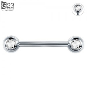 Piercing Mamilo Pedra Crystal Rosca Interna Titânio Piercing Mamilo Pedra Crystal Rosca Interna Titânio